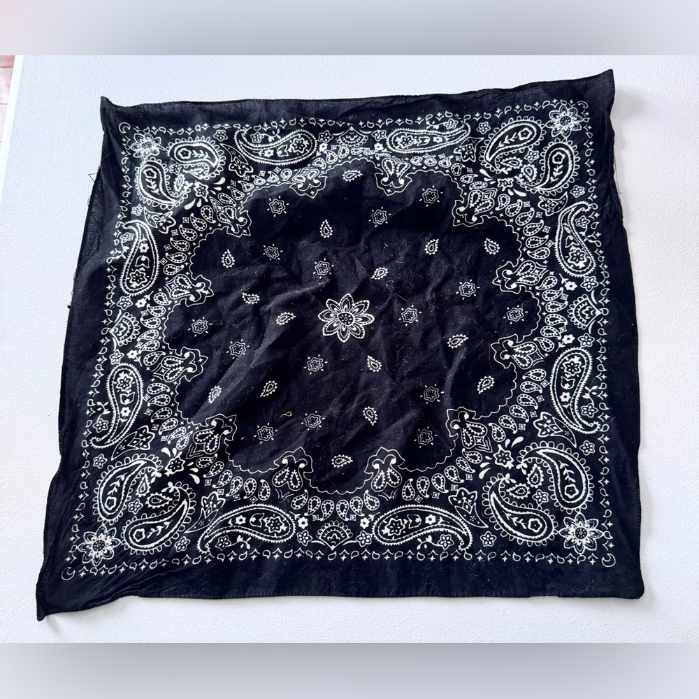 Classic Blue Black Paisley Bandana Scarf